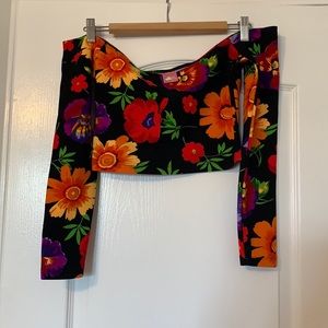 American apparel floral crop top